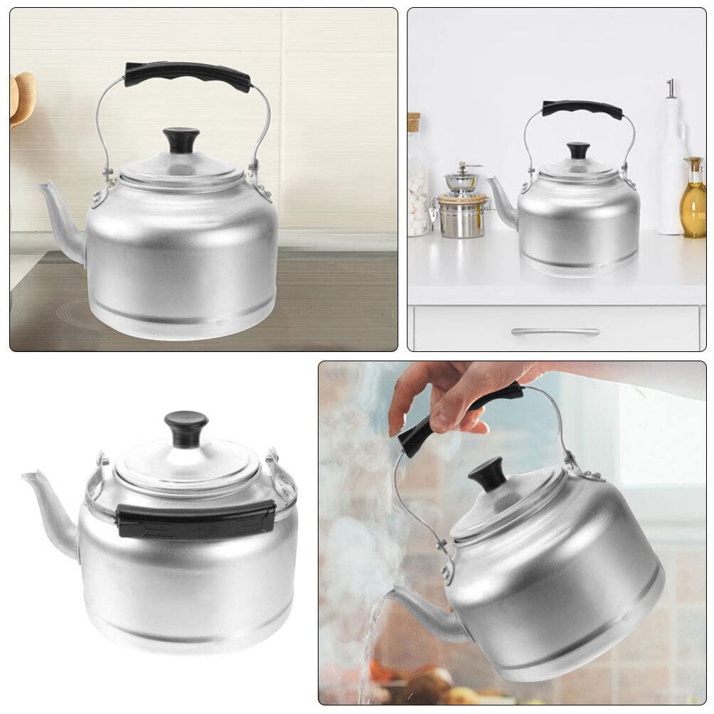 CALLARON Metal Tea Kettle Camping Stove Aluminium Tea Kettle 3L Stovetop Teakettle Classic Teapot Metal Tea Pots for Stove Top with Thin Fast Heating Base Vintage Kitchen Water Kettle