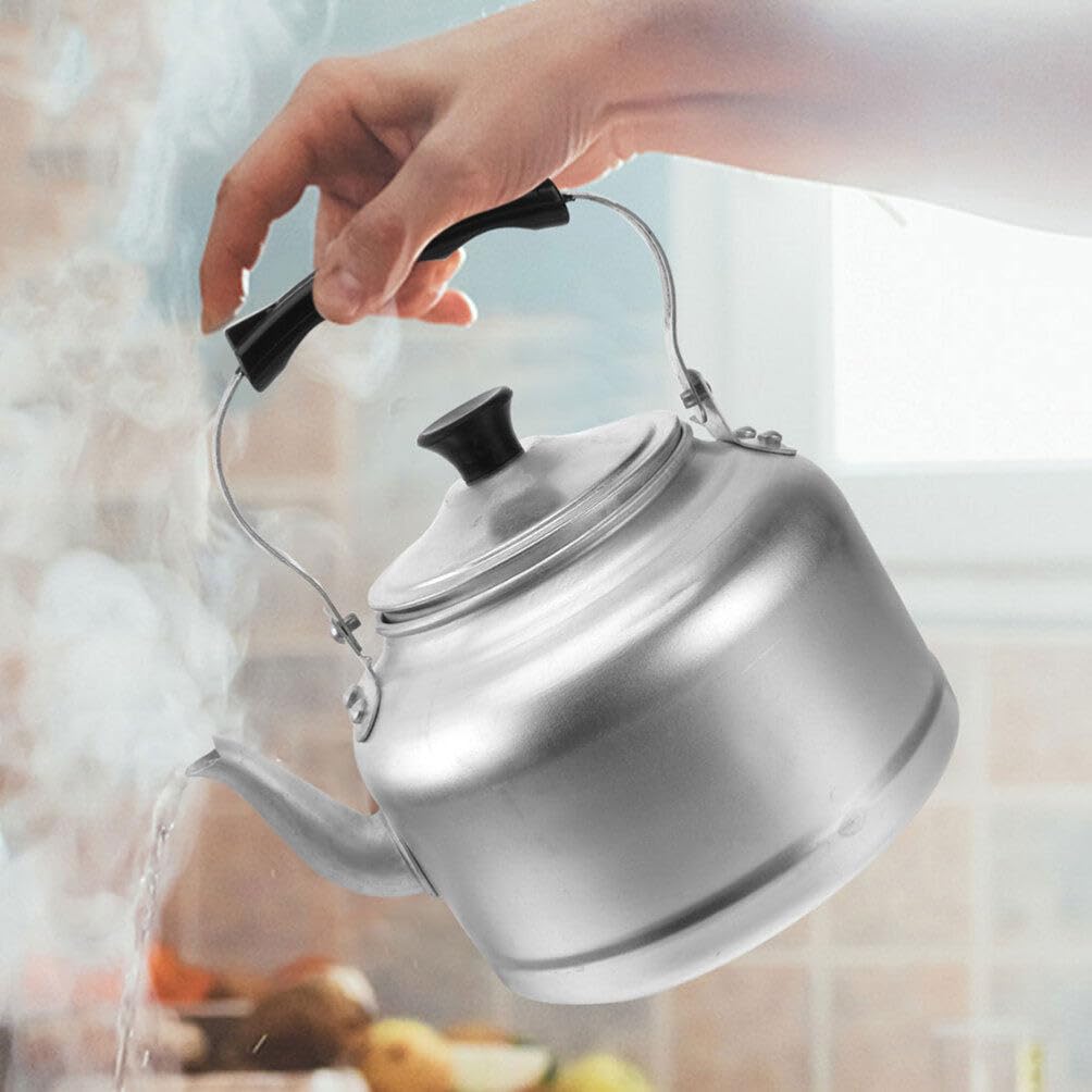 CALLARON Metal Tea Kettle Camping Stove Aluminium Tea Kettle 3L Stovetop Teakettle Classic Teapot Metal Tea Pots for Stove Top with Thin Fast Heating Base Vintage Kitchen Water Kettle