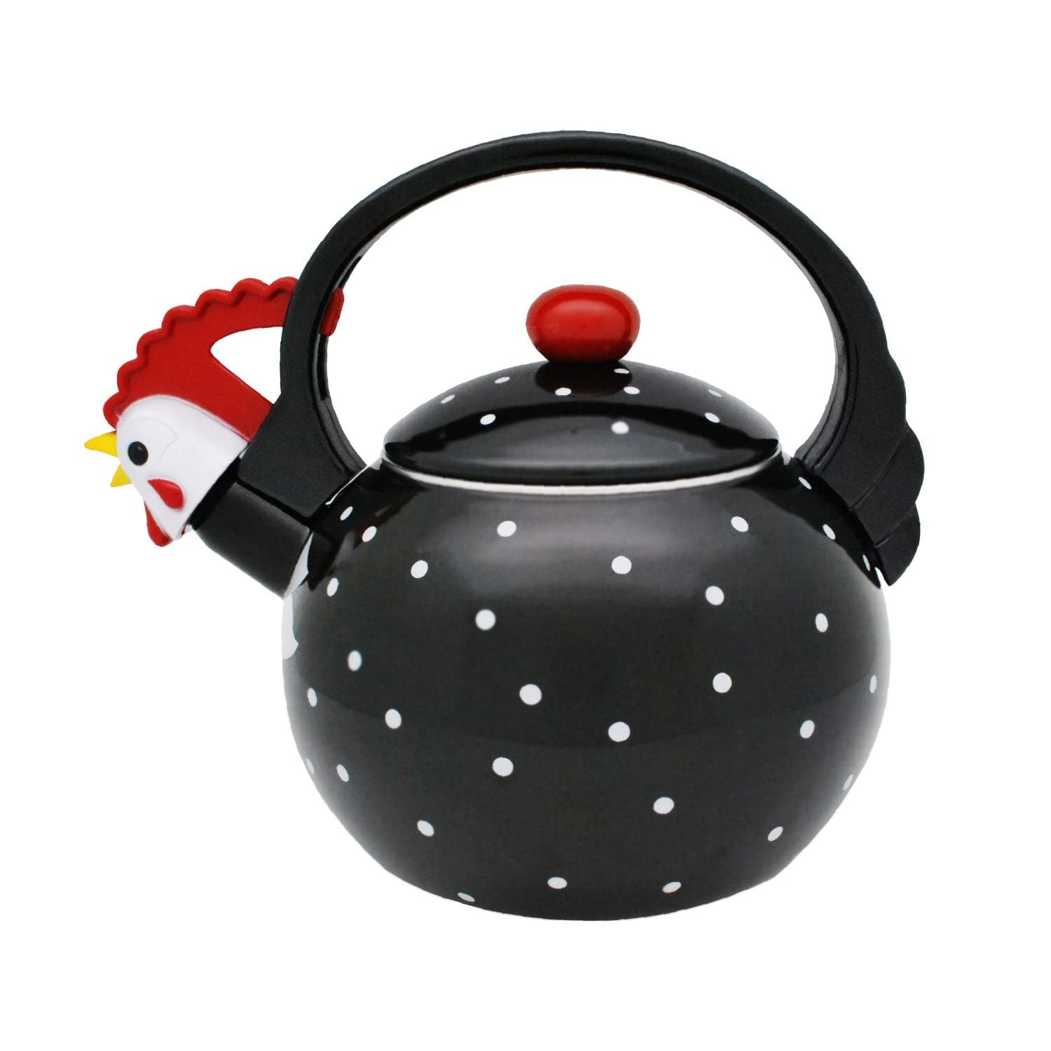 Whistling Tea Kettle for Stove Top Enamel on Steel Teakettle, Supreme Housewares Rooster Design Teapot Water Kettle Cute Kitchen Accessories Teteras (1.6 Quart, Rooster)