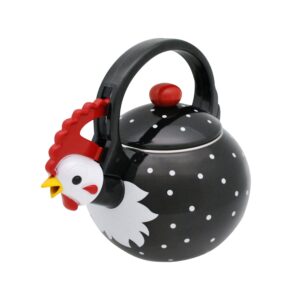 Whistling Tea Kettle for Stove Top Enamel on Steel Teakettle, Supreme Housewares Rooster Design Teapot Water Kettle Cute Kitchen Accessories Teteras (1.6 Quart, Rooster)