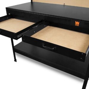 WEN WB4723T 48-Inch Workbench with Power Outlets and Light, Black