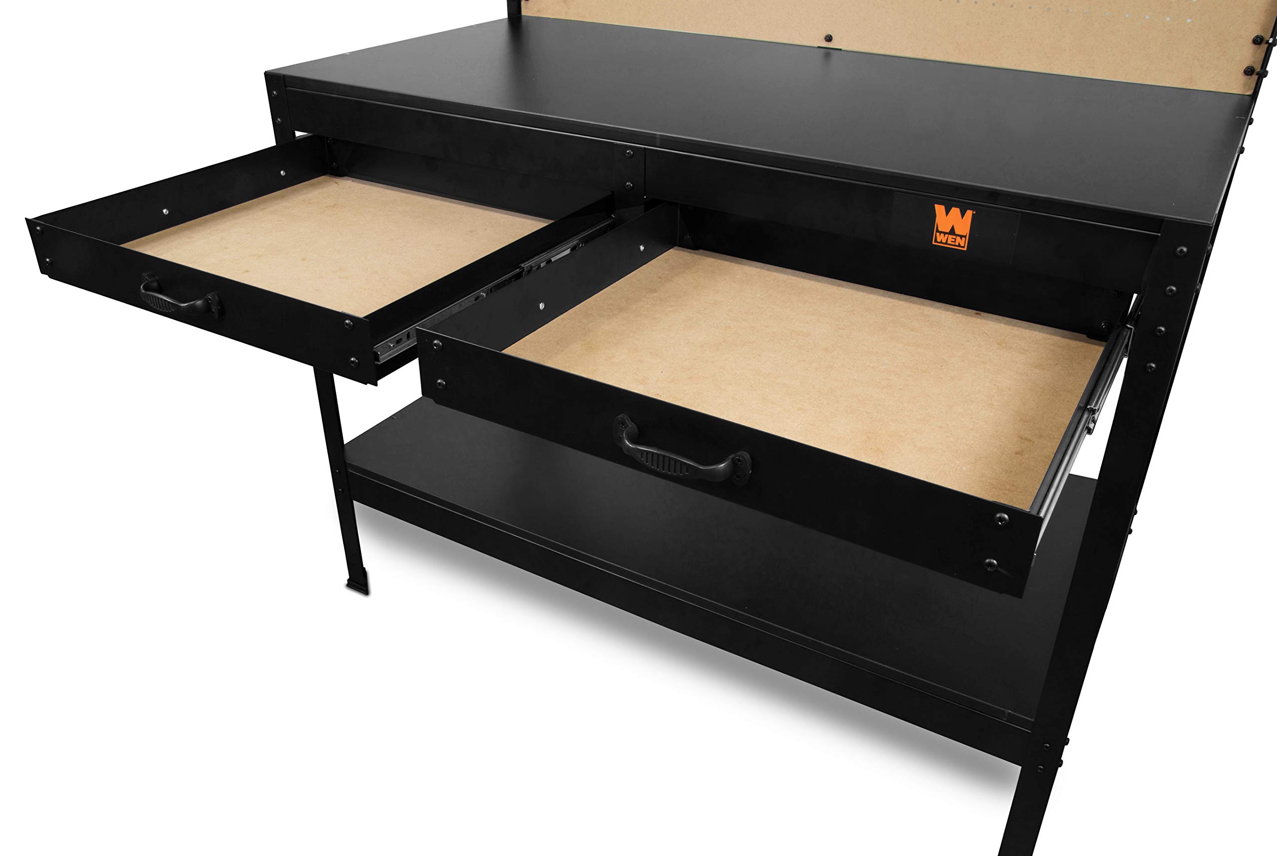 WEN WB4723T 48-Inch Workbench with Power Outlets and Light, Black