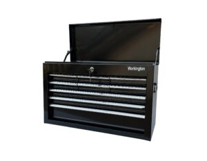 workington portable metal tool chest with 9 drawers, 24" 9-drawer tool chest cabinet with ball bearing drawer slides, steel tool storage box organizer 4006 black