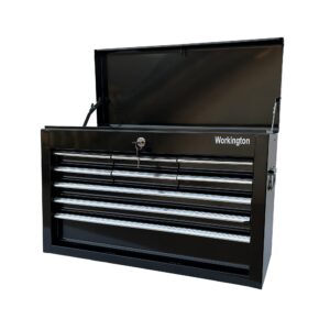 Workington Portable Metal Tool Chest with 9 Drawers, 24" 9-Drawer Tool Chest Cabinet with Ball Bearing Drawer Slides, Steel Tool Storage Box Organizer 4006 Black