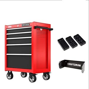 craftsman rolling tool chest, 26-inch, 5-drawer, workshop tool storage with wheels (cmst32752rb)