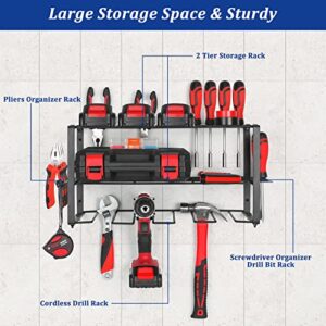 Handwell Tool Storage Organizer, 3 Layers, Heavy Duty Steel, Wall Mounted, Tool Rack for Tool Room, Workshop, Garage