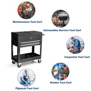 Happytools Happytool Rolling Tool Cart, Lockable Tool Chest Mechanic w/Storage Drawers & Wheels, Tool Box Organizers on Wheels for Black