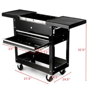 Happytools Happytool Rolling Tool Cart, Lockable Tool Chest Mechanic w/Storage Drawers & Wheels, Tool Box Organizers on Wheels for Black