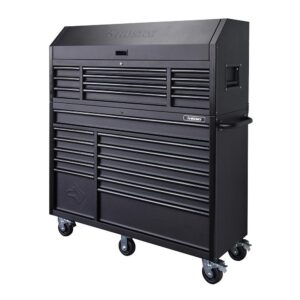 56 in. 23-drawer tool chest and rolling cabinet set 18 ga. steel 22 in. d, textured black matte