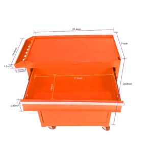 Dithoko 5-Drawer Rolling Tool Chest Cabinet, High Capacity Tool Box Storage Cabinet with Adjustable Shelf, Removable Tool Box Organizer with 4 Wheels for Garage Warehouse - Orange