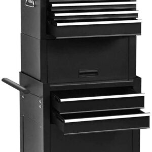 ARLIME 6-Drawer Rolling Tool Chest, Tool Storage Cabinet W/ Sliding Drawers, Detachable Top Box & Locking System, Removable Toolbox Organizer for Garage & Warehouse (Black)