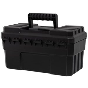 Akro-Mils 09514 ProBox 14-Inch Plastic Toolbox for Tools, Hobby or Craft Storage Toolbox with Removable Tray, 14-Inch x 8-Inch x 8-Inch, Black