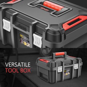 ‎DNA MOTORING 2pcs Tool Boxes Set - Lockable Organizer Storage Portable Toolbox with Removable Tray for Workshop Garage & Household, Large Capacity, TOOLS-00310