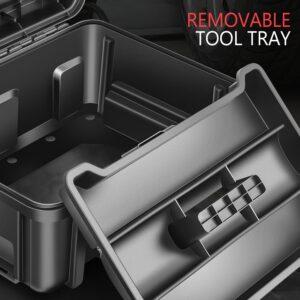 ‎DNA MOTORING 2pcs Tool Boxes Set - Lockable Organizer Storage Portable Toolbox with Removable Tray for Workshop Garage & Household, Large Capacity, TOOLS-00310