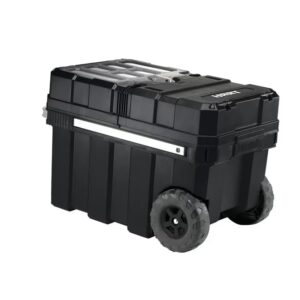 24in Rolling Tool Box, Portable Black Resin Toolbox