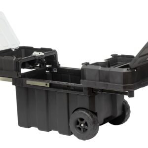 WILADU 24in Rolling Tool Box, Portable Black Resin Toolbox