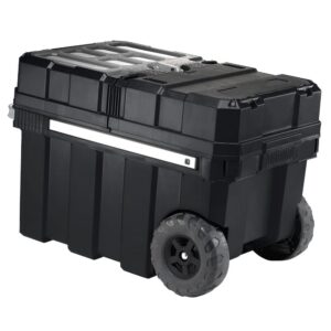 WILADU 24in Rolling Tool Box, Portable Black Resin Toolbox