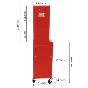 ccko 6-Drawer Rolling Tool Chest w/Lock & Key, Detachable Tool Organizer Combo High Capacity Tool Storage Cabinet w/Wheels, Movable Tool Storage Organizer Box for Garage, Warehouse & Repair Shop(Red)