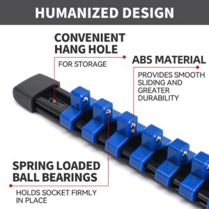 Reniteco Socket Organizer Drive ABS Tools-Socket Holder, Premium Quality 9 Pieces Holders Kit 1/4-Inch x 48 Clips, 3/8-Inch x 45 Clips, 1/2-Inch x 36 Clips