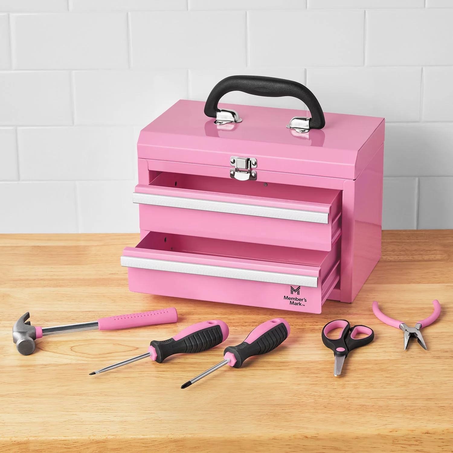 Member's Mark 11" Toolbox with 5 Piece Tool Set - Pink