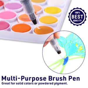 OOKU Watercolor Brush Pens - Set of 7 Multi-Purpose Watercolor Pens Refillable, Artist Grade Watercolor Brushes for Water Color Painting, Lettering | Art Watercolor Paint Brushes for Kids Adults