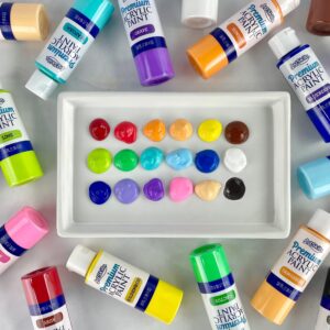 ArtSkills Acrylic Paint Set for Adults & Kids, Craft Paints for Artists & Beginners, Painting Supplies Kit for Canvas, Glass, Clay, Wood Arts, 18-ct