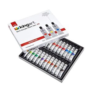 KINGART 505-24 12 mL Unique Colors Acrylic Paint (Set of 24), Assorted