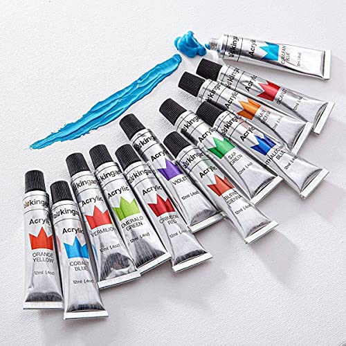 KINGART 505-24 12 mL Unique Colors Acrylic Paint (Set of 24), Assorted