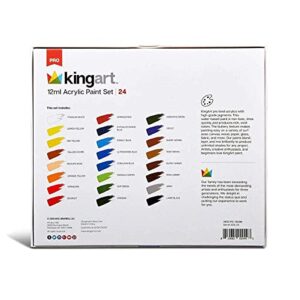 KINGART 505-24 12 mL Unique Colors Acrylic Paint (Set of 24), Assorted