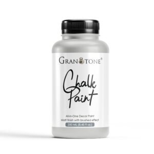 GRANOTONE Chalk Paint for Furniture, Matt-Finish Water-Based Acrylic Paint for Wood, Walls, Metal, Glass, Paper, Fabric Canvas, Maximum Coverage Chalk Paint for Kids & Adults, 250 Ml (FROST GREY)