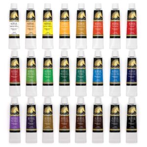 MyArtscape Acrylic Paint Set - 24 x 12ml Tubes - Lightfast - Heavy Body - Long Lasting - Vibrant Colors - Professional Art Supplies - Artist Quality Paints