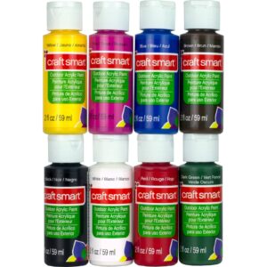 craft smart 8 assorted outdoor acrylic paint set non-toxic paint for drawing, painting, art & crafts supplies - 1 pack