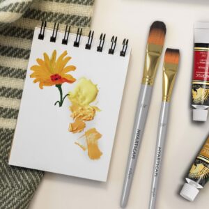 MyArtscape Artist Quality Painting Set - Acrylic Paint Set - 12 x 12ml Tubes - with Premium Set of 15 Short Handle Art Brushes for Watercolor, Acrylic & Oil Painting