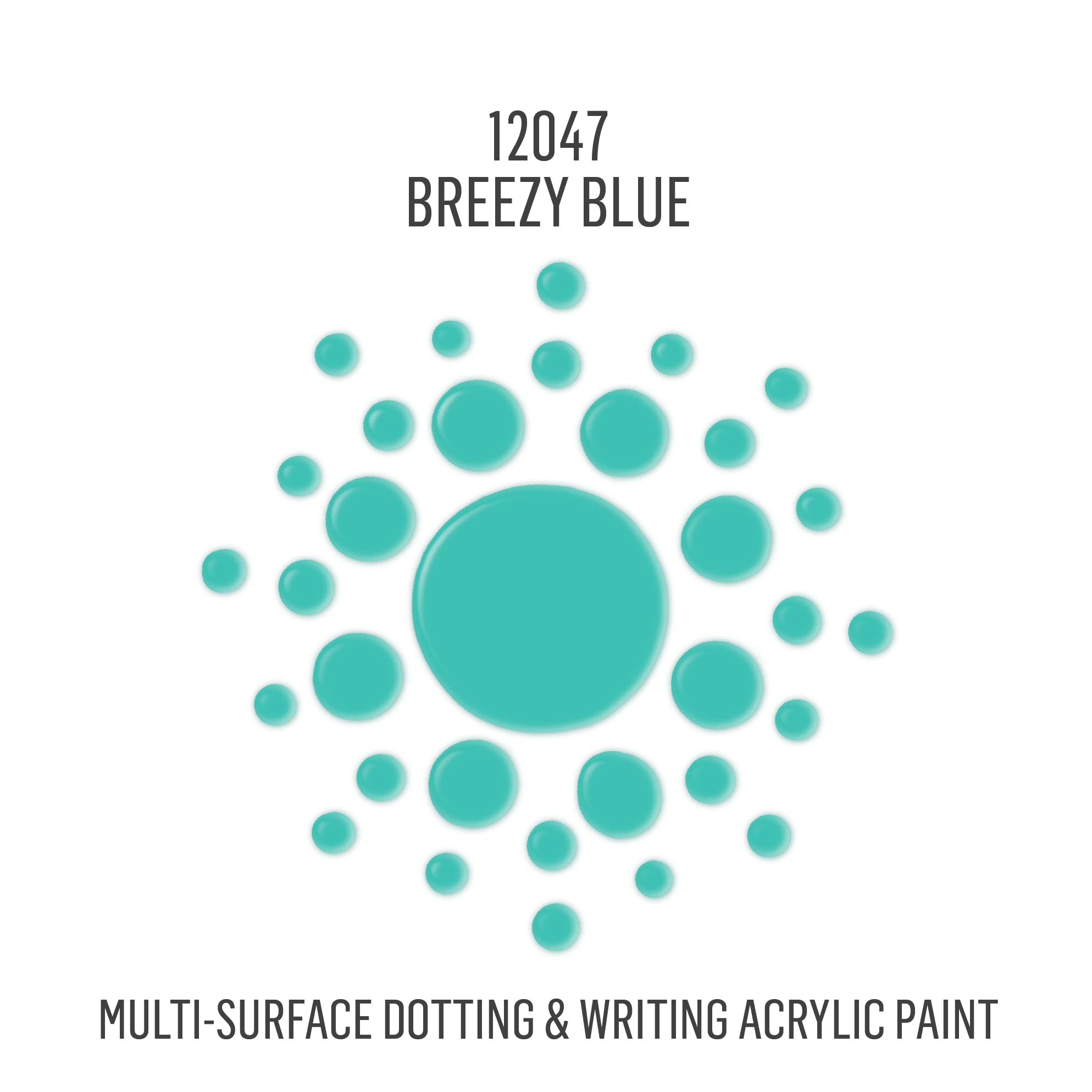 FolkArt, Breezy Blue Acrylic 2 fl oz Vibrant Multi-Surface Dot Paint Perfect for Easy to Apply DIY Arts and Crafts, 12047