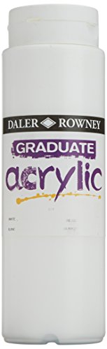 Daler-Rowney Graduate Acrylic Paint, White, 500ml - Acrylic Painting Supplies for Artists and Students - Acrylic Paints for Panels, Canvas, Paper and More - Art Paints for Any Skill Set