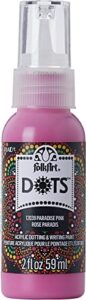 folkart, paradise pink acrylic 2 fl oz vibrant multi-surface dot paint perfect for easy to apply diy arts and crafts, 12039