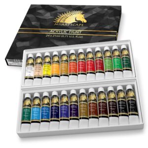 MyArtscape Acrylic Paint Set - 24 x 21ml Tubes - Lightfast - Heavy Body