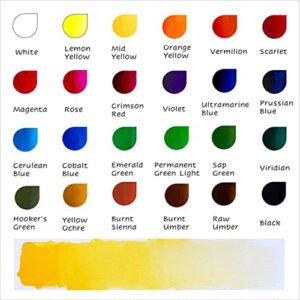 DukePik 24-Color Premium Watercolor Set - Vibrant, Artist-Grade Paints, Easy Blend, Non Toxic Water Colors, Perfect for Both Novice Children & Professional, Hobby Adult Painters