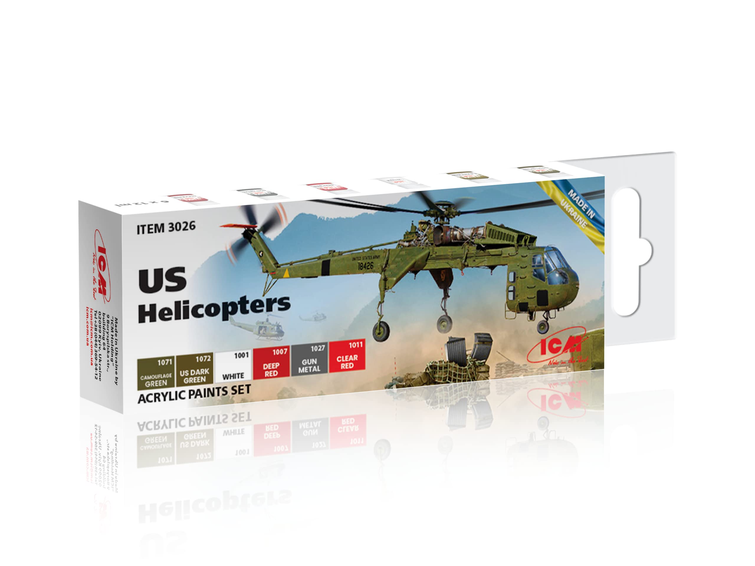 ICM 3026 - Acrylic paint set for US Helicopters