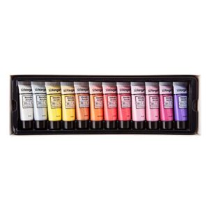 KINGART Metallic Acrylic Paint, Set of 24 Colors, 0.74 oz/22 ml Tubes with Storage Box, Rich Pigments, Non Fading, Non Toxic Paints for Artist & Hobby Painters, Art Supplies for Canvas Painting