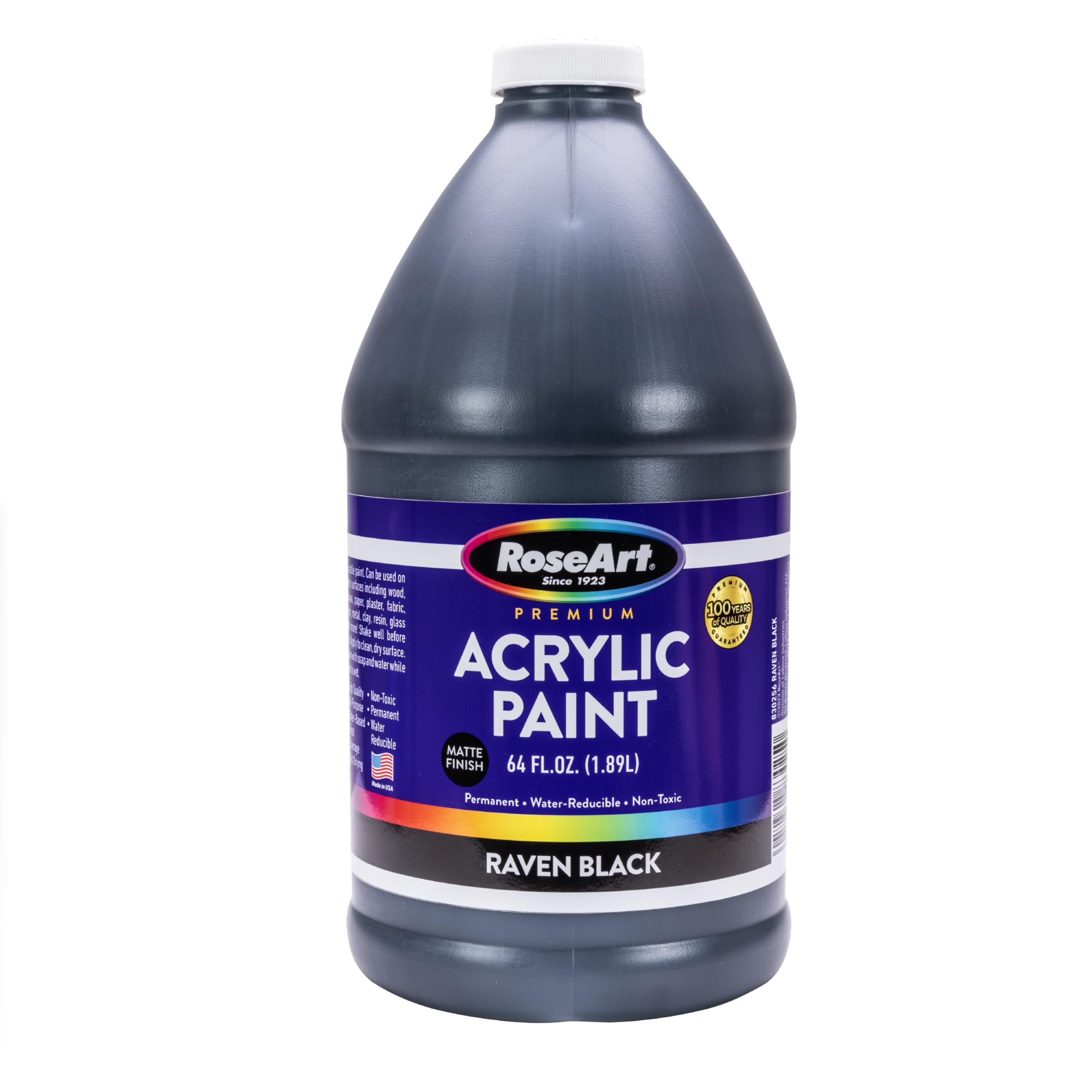 RoseArt Acrylic Paint Raven Black 64 oz.