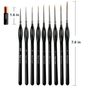 9PCS Miniature Paint Brushes - Detail Paint Brush Set, Small Paint Brush, Thin Paint Brushes, Paint Brushes for Kids, Model Paint Brushes, Artist Paint Brushes, Fine Point Brushes by Red Snail
