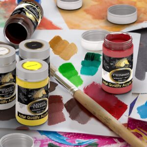 MyArtscape Acrylic Paint Set - 12 x 300ml Bottles - Lightfast - Heavy Body - Rich Pigments - Artist Quality Painting Supplies - Professional Grade Paints