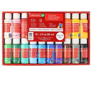 MICHAELS 16 Color Matte Acrylic Paint Value Pack by Craft Smart®