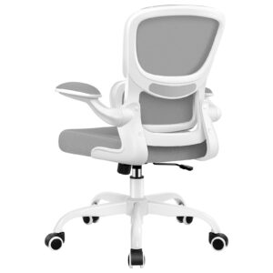 Razzor Office Chair, Ergonomic Desk Chair with Lumbar Support and Adjustable Armrests, Comfy Desk Chair Breathable Mesh Mid Back Computer Chair, Reclining Office Chair for Home Office - Light Gray