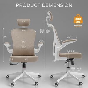 SICHY AGE Home Desk Chair Ergonomic Chair with Headrest Study Chair Computer Chair Desk Chair Adjustable Headrest Lumbar Support Office Chair Heavy Duty Office Chair