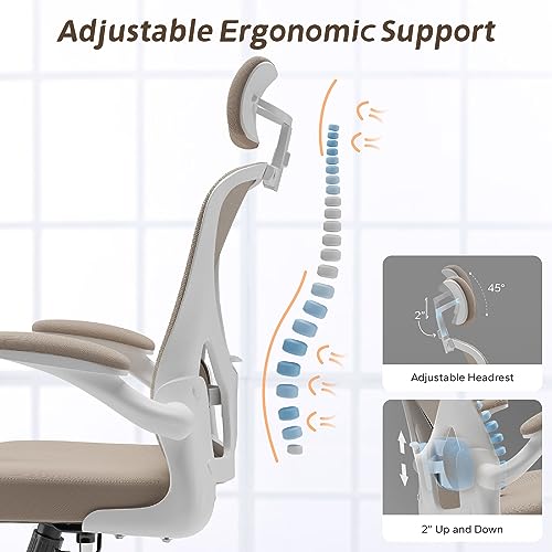 SICHY AGE Home Desk Chair Ergonomic Chair with Headrest Study Chair Computer Chair Desk Chair Adjustable Headrest Lumbar Support Office Chair Heavy Duty Office Chair