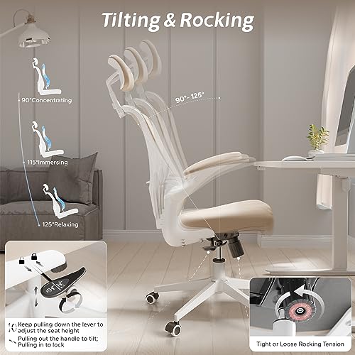 SICHY AGE Home Desk Chair Ergonomic Chair with Headrest Study Chair Computer Chair Desk Chair Adjustable Headrest Lumbar Support Office Chair Heavy Duty Office Chair