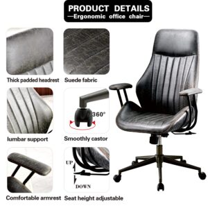 XIZZI Ergonomic Chair Office Computer Chair Executive High Back Home Office Desk Chairs with Armrest Lumbar Support (Dark Grey)