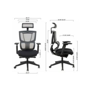 Ergonomic Office Chair, Office Chair High Back, Mesh Computer Chair with Lumbar Support, 3D Armrest, Double Backrest and Adjustable Headrest